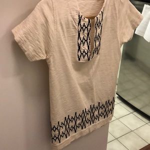 Madewell Embroidered Slub Knit 100% cotton tunic